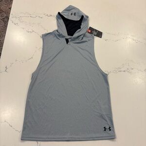 Under Armour Men’s Sleeveless Hooded Heat Gear Tank - Light Gray